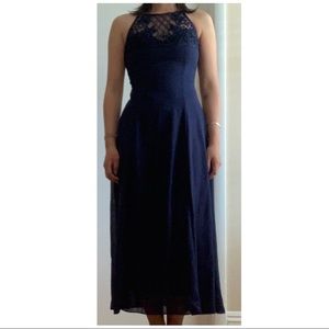 Vintage navy blue halter top style dress